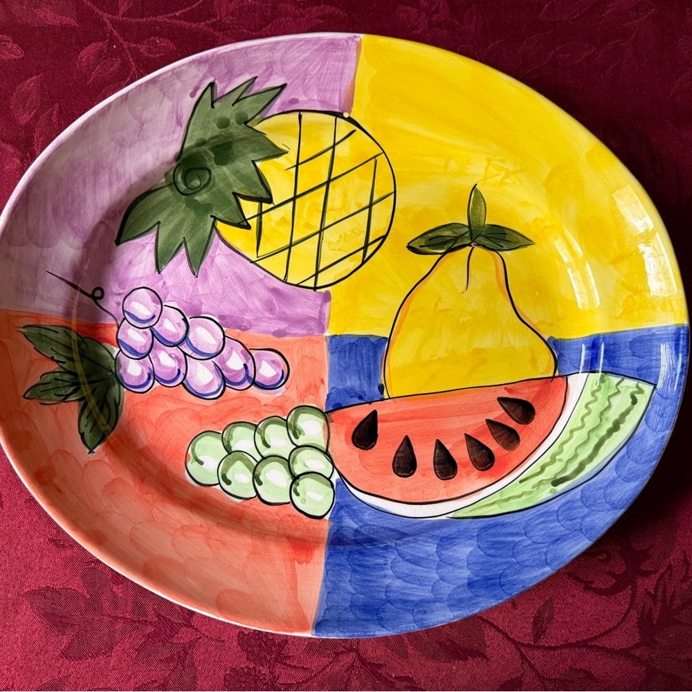 Emerald Multicolor Fruit Design Plate